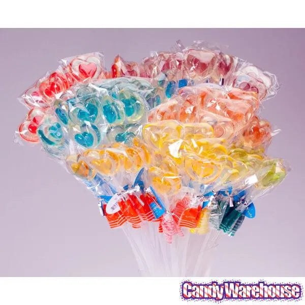 Twinkle Candy Two-Tone Hearts Lollipops: 120-Piece Bag