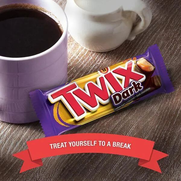 Twix Dark Chocolate Candy Bars: 36-Piece Box