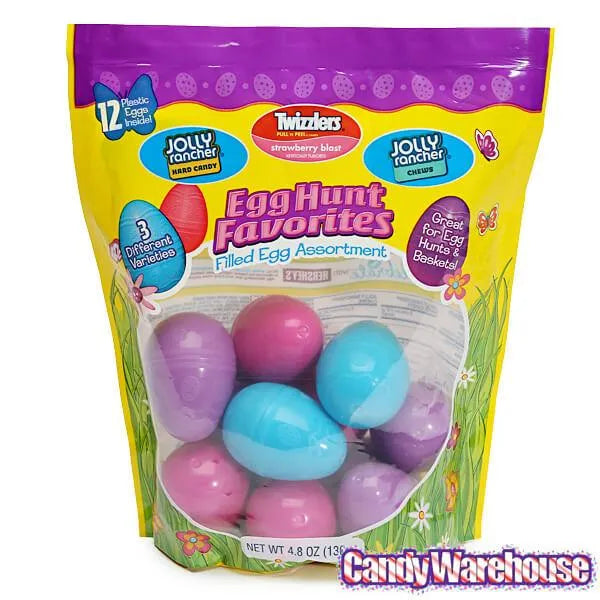 Twizzlers and Jolly Rancher Candy Filled Plastic Eggs Assortment: 12-Piece Bag