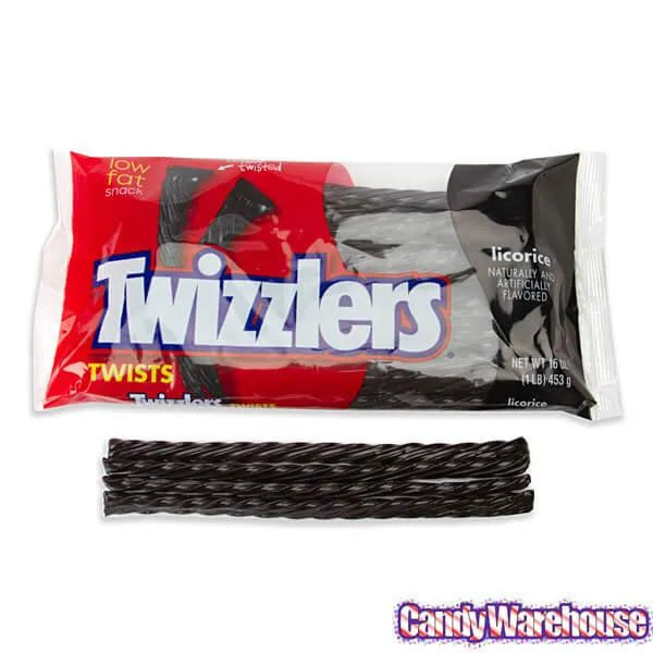 Twizzlers Black Licorice Twists: 16-Ounce Bag