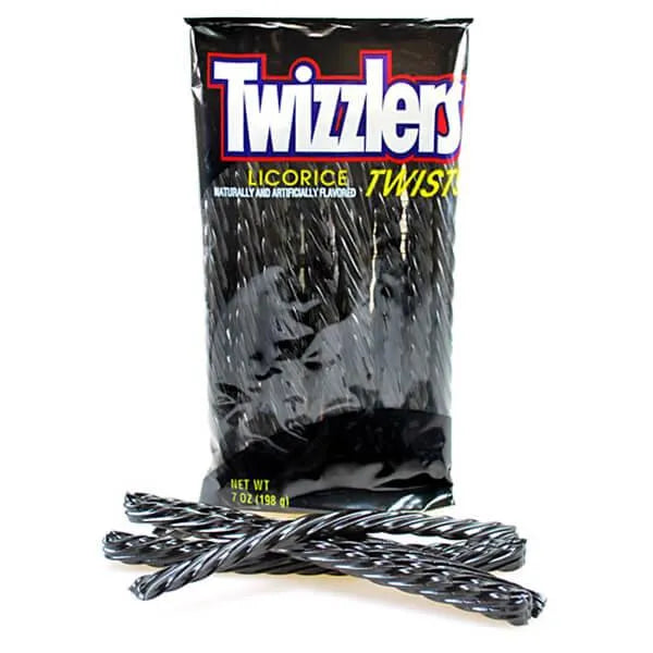 Twizzlers Black Licorice Twists: 5LB Case