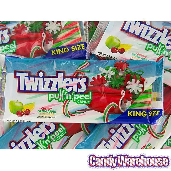 Twizzlers Christmas Licorice Twists King Size Packs: 15-Piece Box