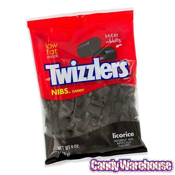 Twizzlers Nibs Licorice Bits - Black: 4.5LB Case