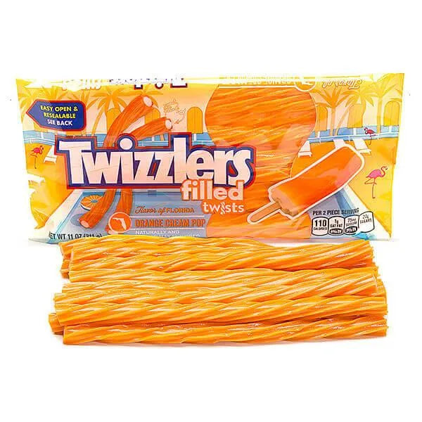 Twizzlers Orange Cream Pop Filled Licorice Twists: 11-Ounce Bag