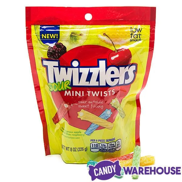 Twizzlers Sour Mini Twists Licorice Candy: 8-Ounce Bag