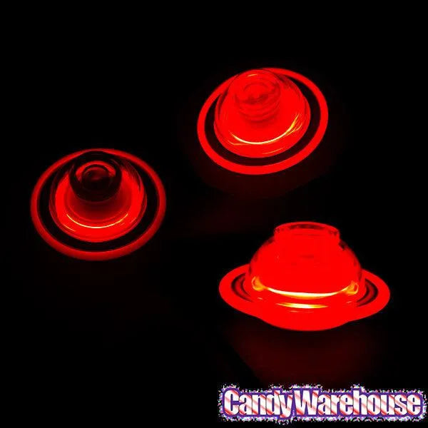 UFO Spinner Flashing Alien Flying Saucers with Candy: 12-Piece Display