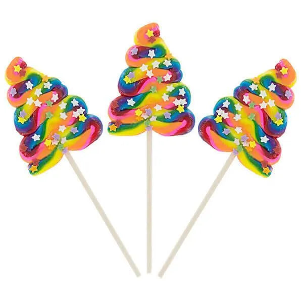 Unicorn Poop Rainbow Swirl Lollipops: 18-Piece Display