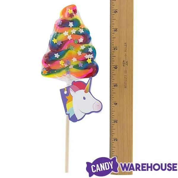 Unicorn Poop Rainbow Swirl Lollipops: 18-Piece Display