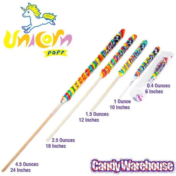 Unicorn Pops 0.4-Ounce Twist Suckers - Rainbow: 24-Piece Jar