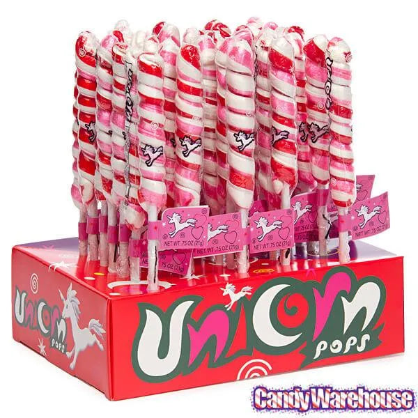 Unicorn Pops 0.75-Ounce Twist Suckers - Valentine: 36-Piece Display