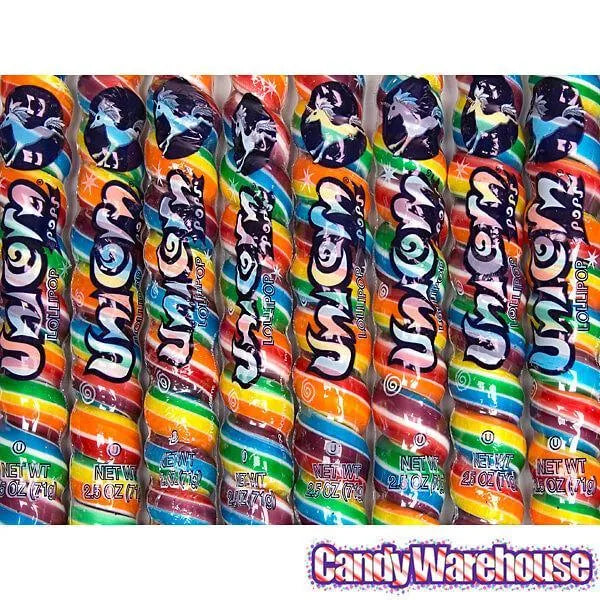 Unicorn Pops 2.5-Ounce Twist Suckers - Rainbow: 36-Piece Case