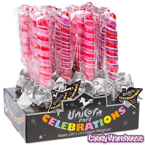 Unicorn Pops Celebrations 1.2-Ounce Twist Suckers - Valentine: 18-Piece Display