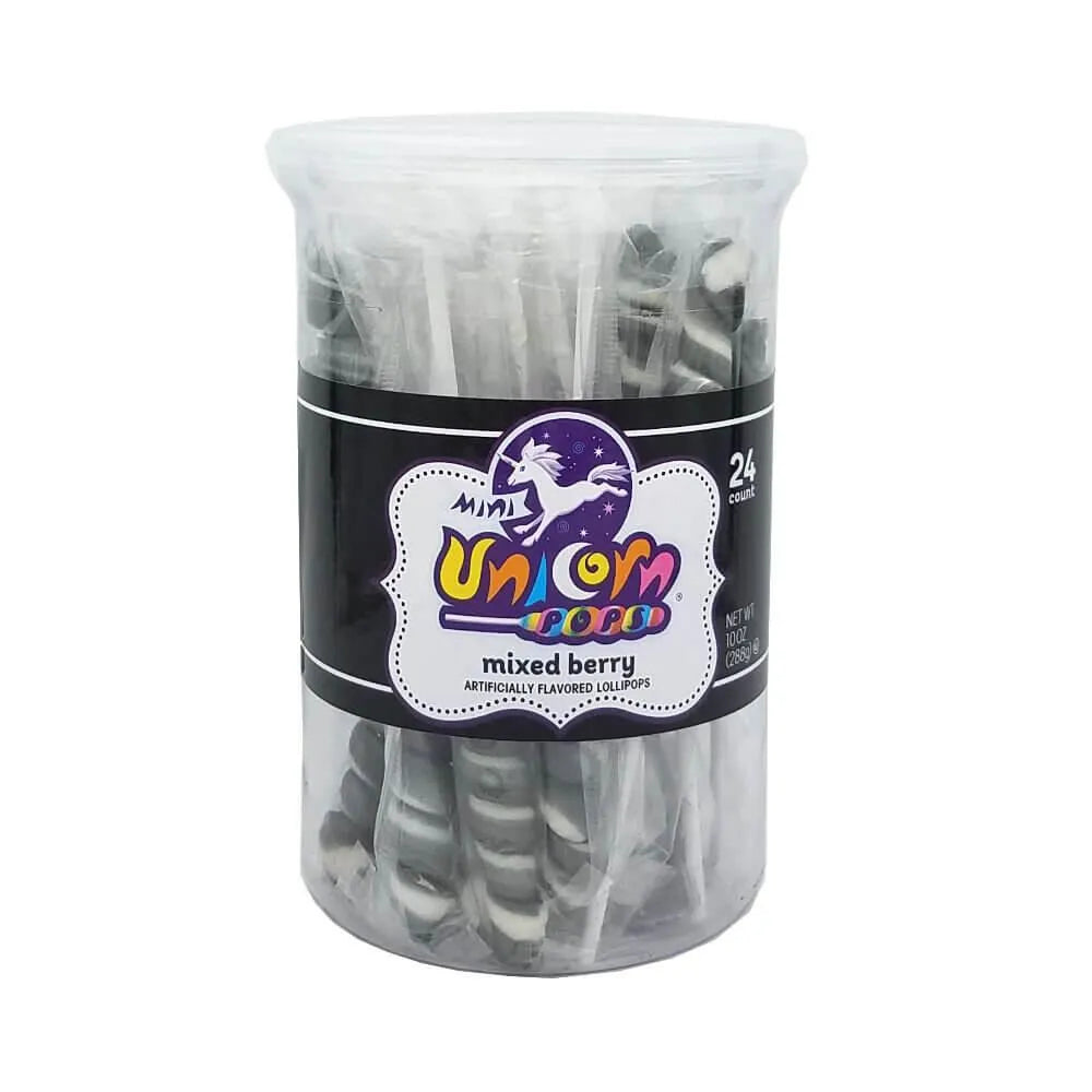 Unicorn Pops Twist Suckers - Black: 24-Piece Jar