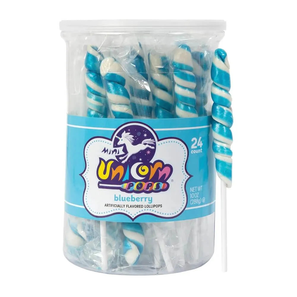 Unicorn Pops Twist Suckers - Light Blue: 24-Piece Jar