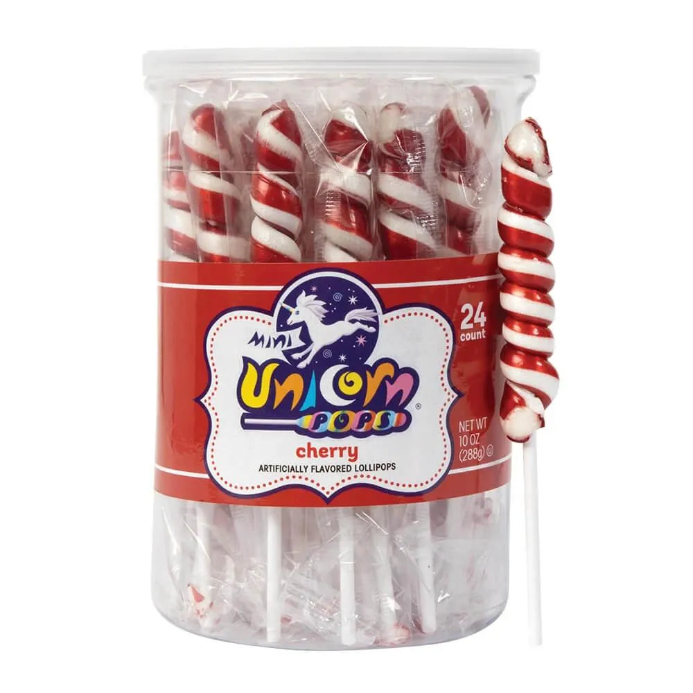 Unicorn Pops Twist Suckers - Red: 24-Piece Jar