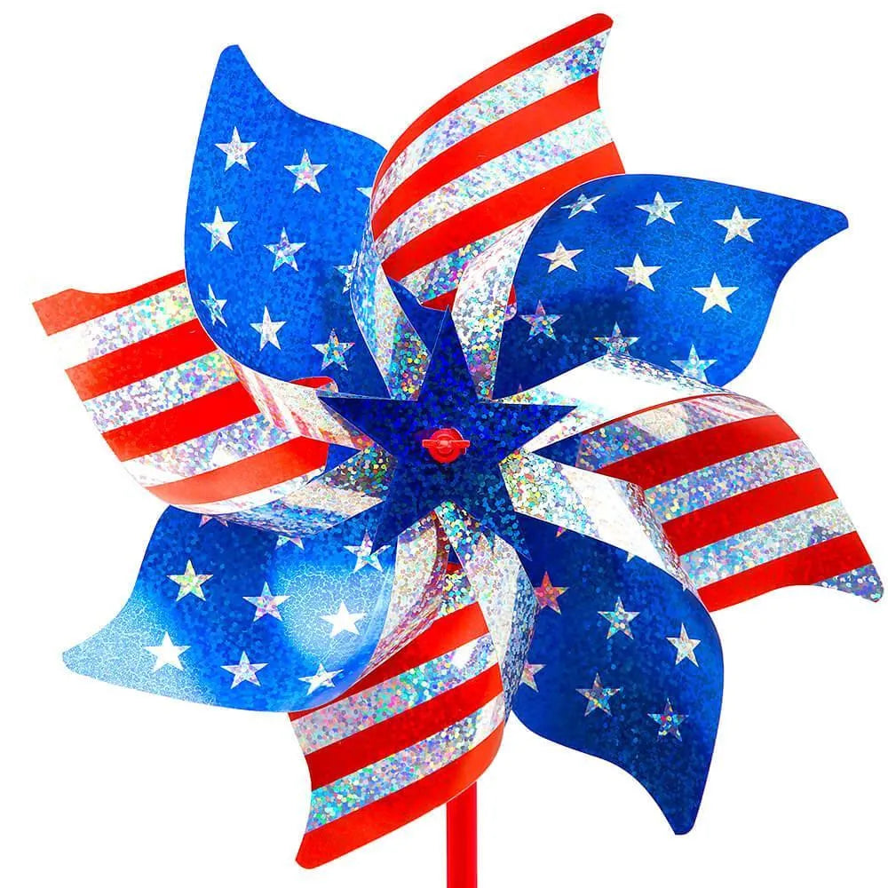 USA Stars and Stripes Pinwheel Spinners - 8 Inch: 8-Piece Box