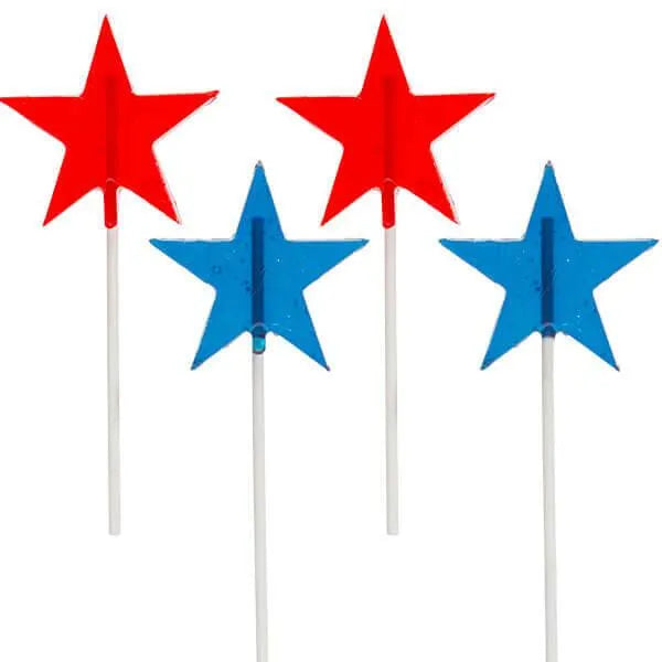 USA Stars Hard Candy Lollipops: 12-Piece Pack