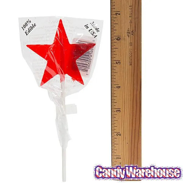 USA Stars Hard Candy Lollipops: 12-Piece Pack