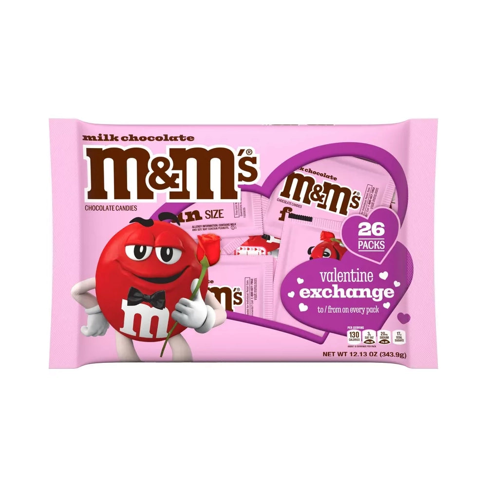 Valentine M&M's Candy Fun Size Packs: 26-Piece Bag