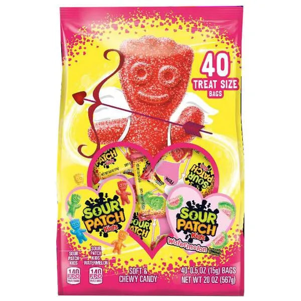 Valentine Sour Patch Candy Treat Size Packs: 40-Piece Bag