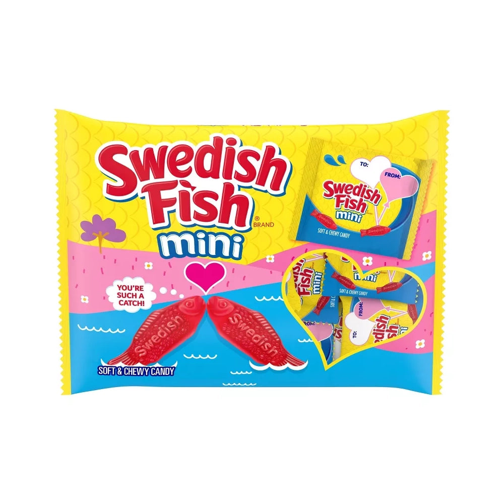 Valentine Swedish Fish Candy Treat Size Packs: 22-Piece Bag