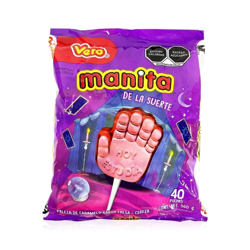 Vero Paleta Manita De La Suerte Lollipops: 40-Piece Bag