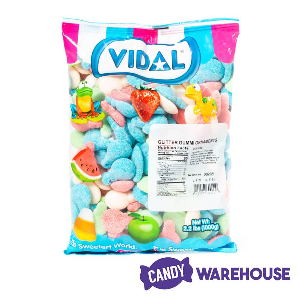 Vidal Gummy Glitter Holiday Ornaments Candy: 1KG Bag