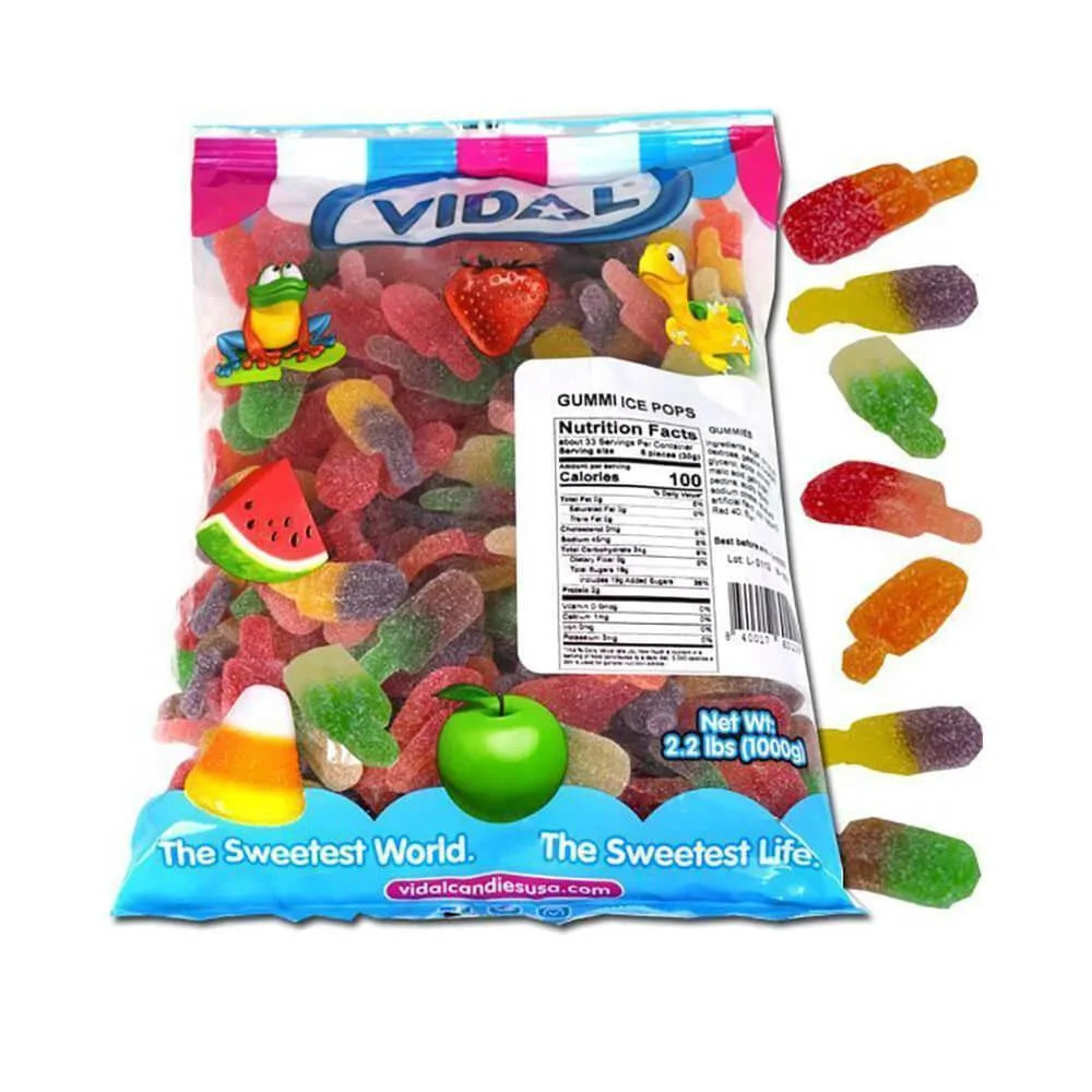 Vidal Gummy Ice Pops: 1KG Bag