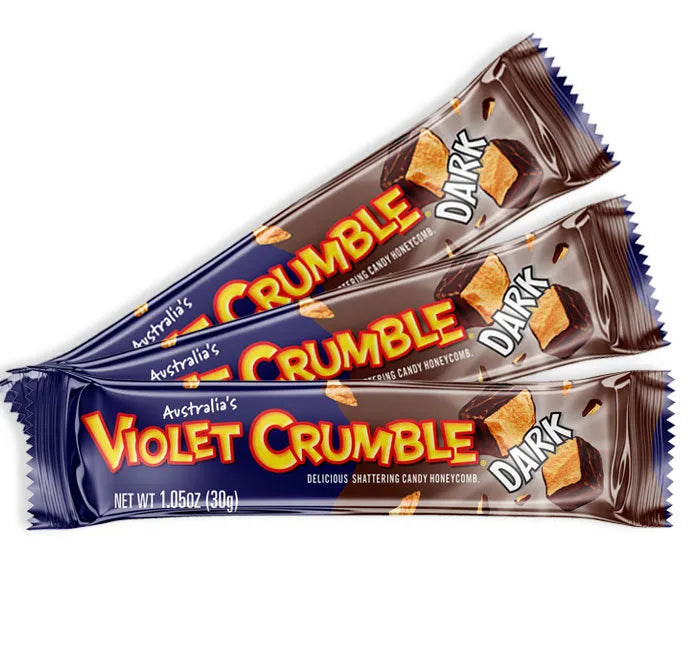 Violet Crumble Dark Chocolate Candy Bars: 20-Piece Box