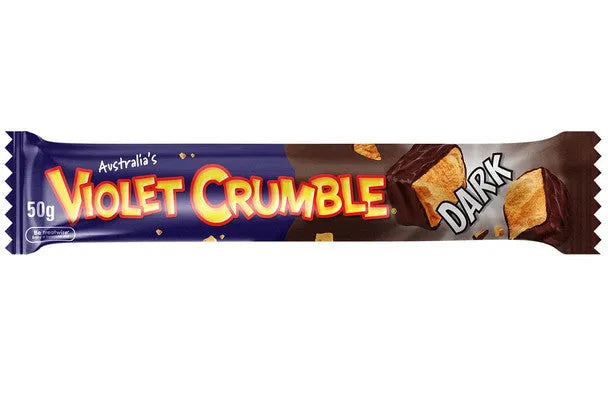 Violet Crumble Dark Chocolate Candy Bars: 20-Piece Box