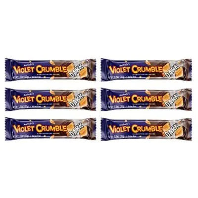 Violet Crumble Dark Chocolate Candy Bars: 20-Piece Box