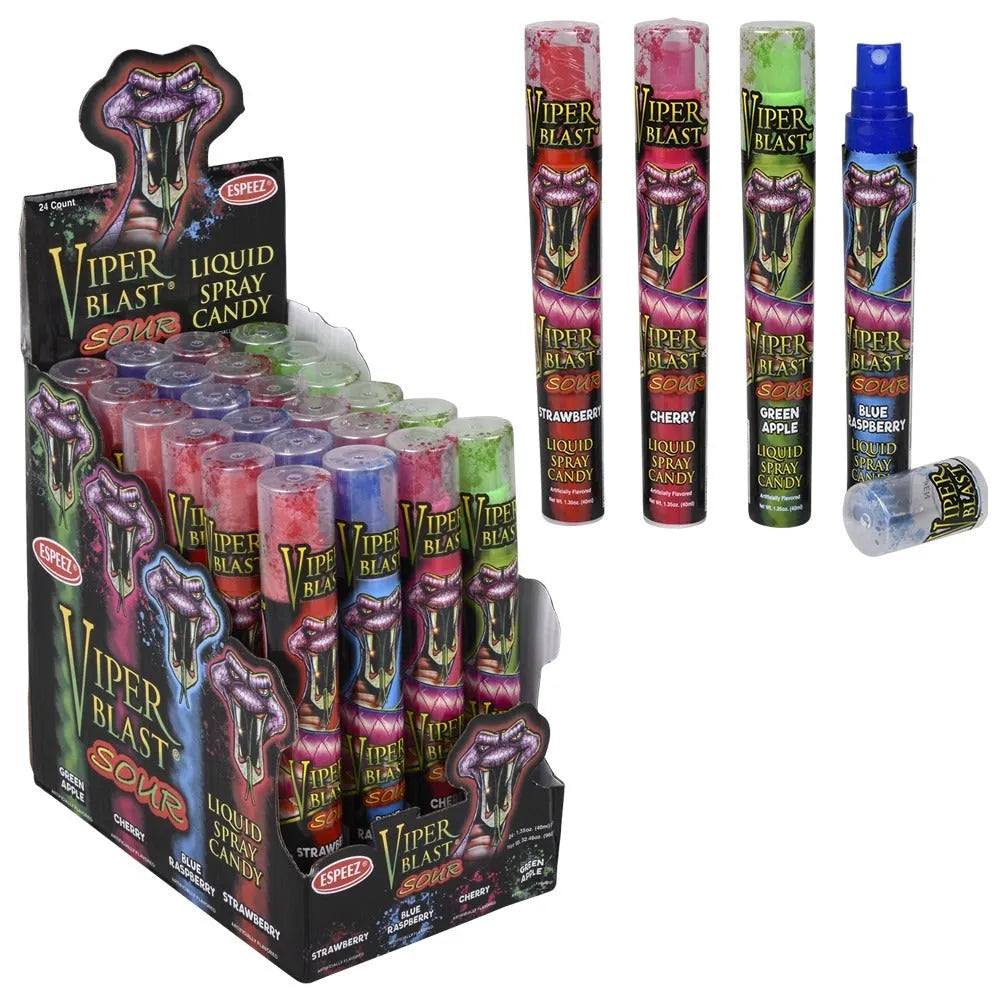 Viper Blast Sour Spray Candy: 24-Piece Box