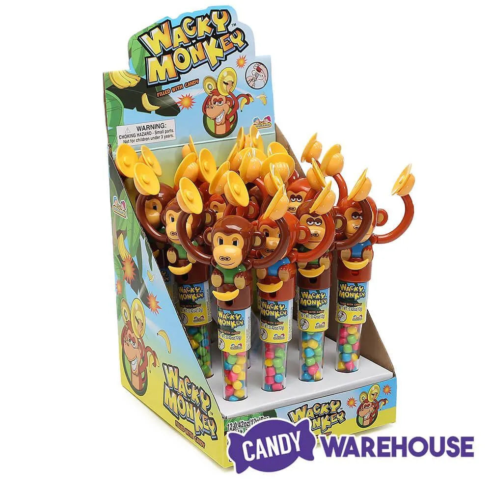 Wacky Monkey Candy Filled Banging Cymbals Monkey Toys: 12-Piece Box