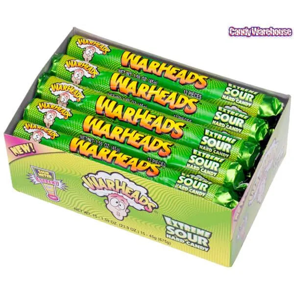 WarHeads Extreme Sour Candy Rolls: 15-Piece box