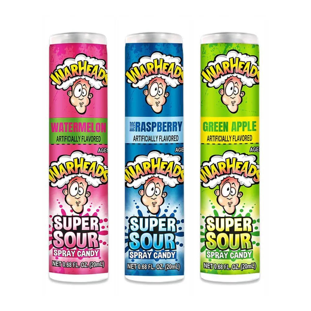 WarHeads Extreme Sour Candy Spray Bottles: 24-Piece Display