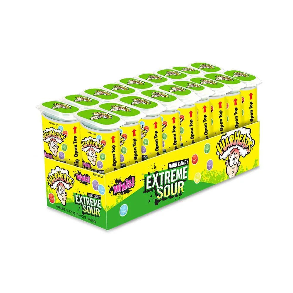 WarHeads Minis Extreme Sour Hard Candy Packs: 18-Piece Display