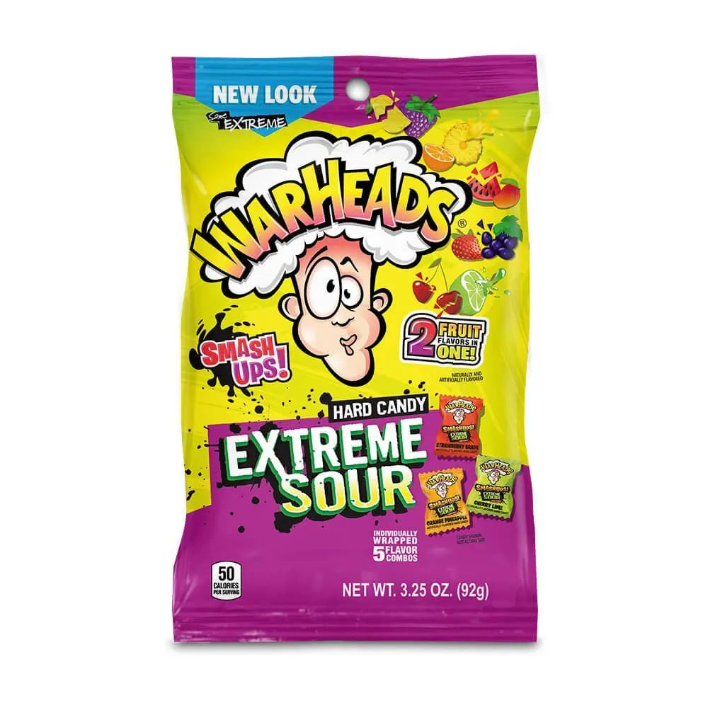 WarHeads Smashups Extreme Sour Hard Candy 3.25-Ounce Packs: 12-Piece Box