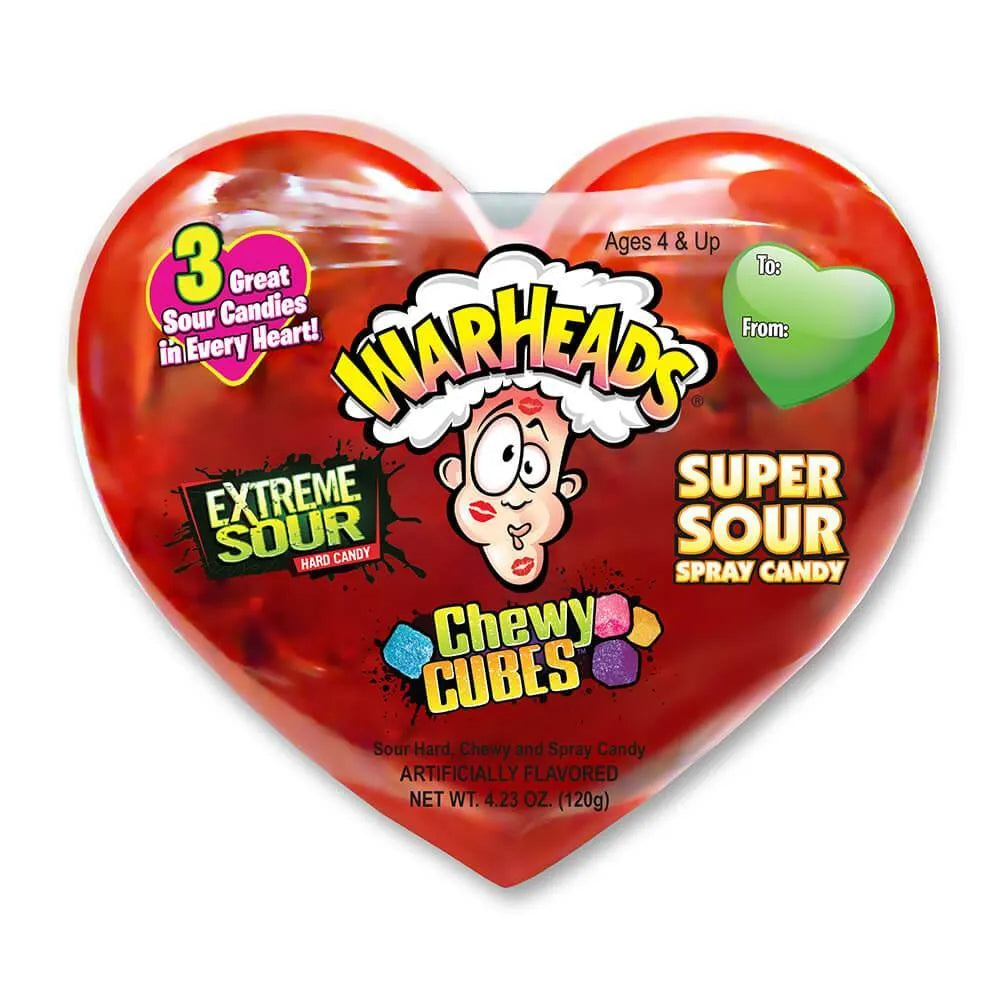 WarHeads Sour Candy Filled Plastic Heart