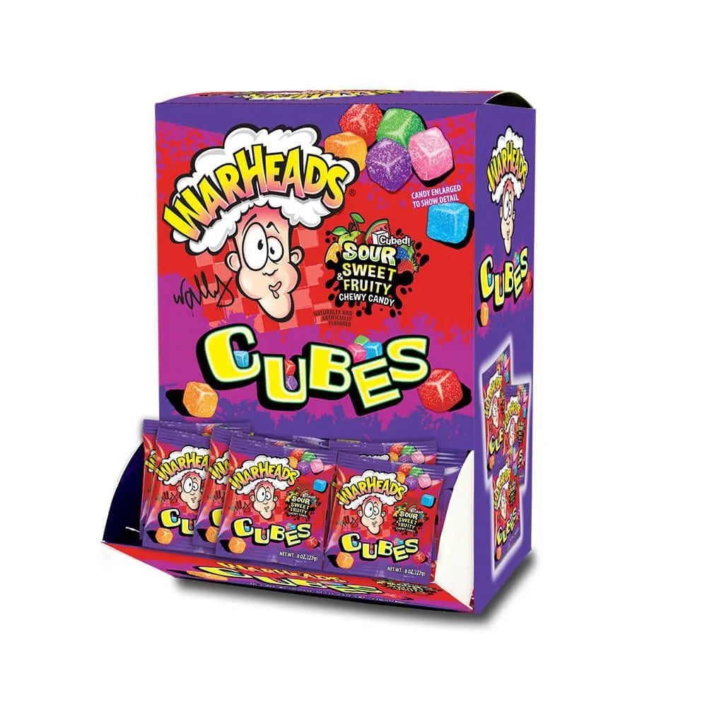 WarHeads Sour Sweet & Fruity Chewy Cubes Candy Packs: 15-Piece Box