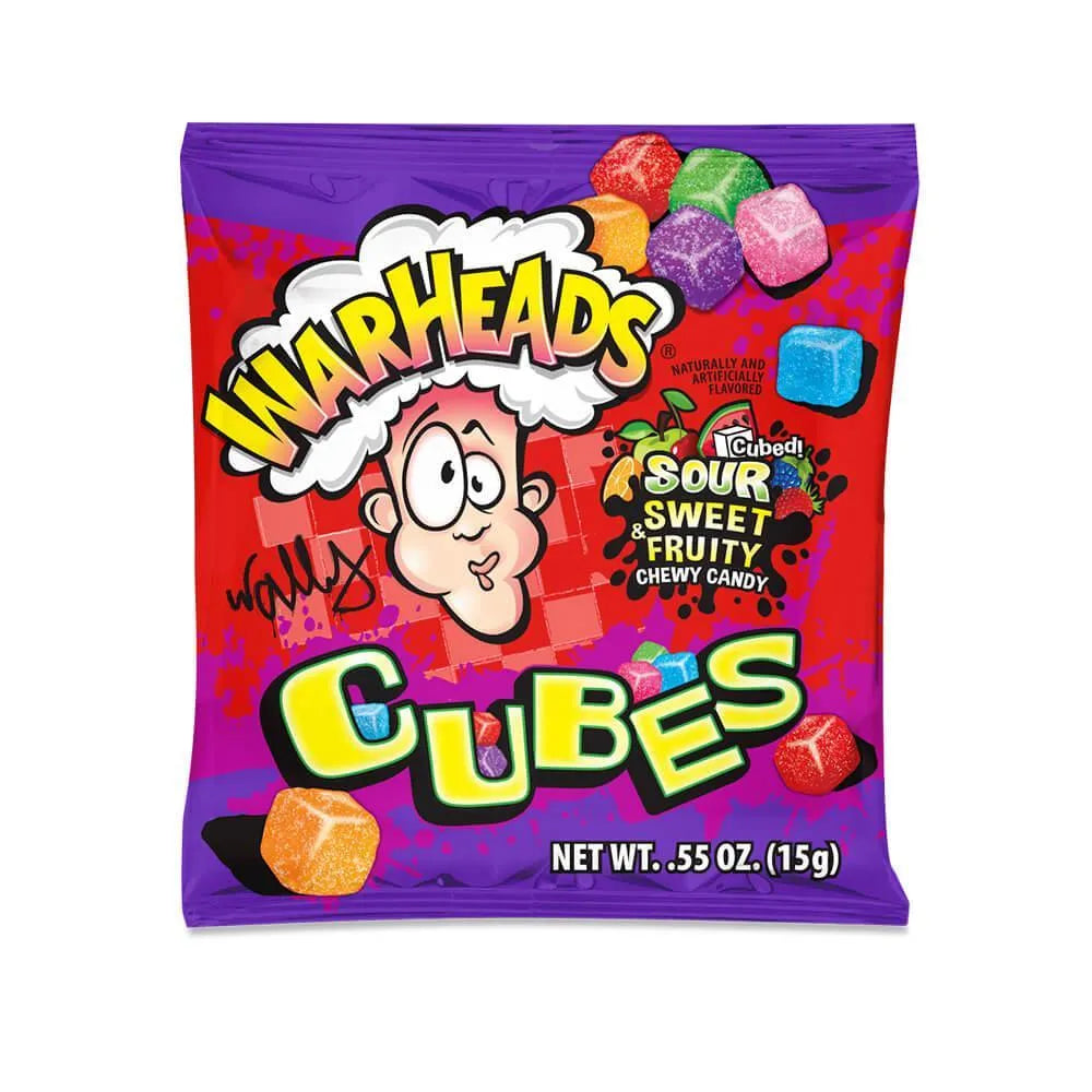 WarHeads Sour Chewy Cubes Candy Snack Packs: 2LB Bag