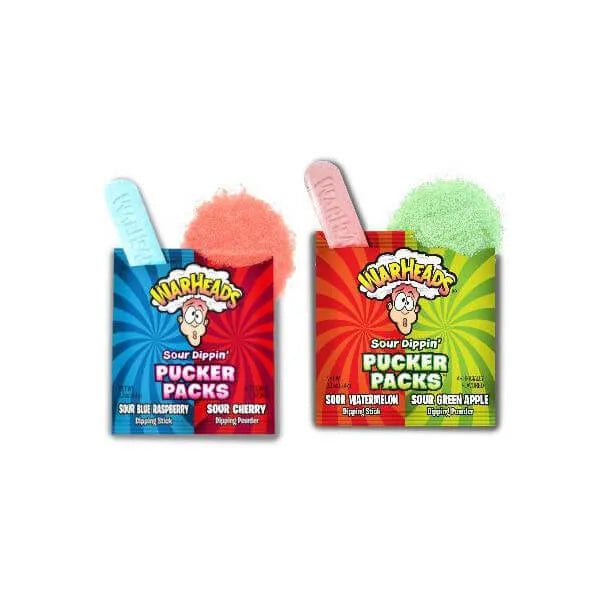 WarHeads Sour Dippin' Pucker Candy Packs: 120-Piece Box