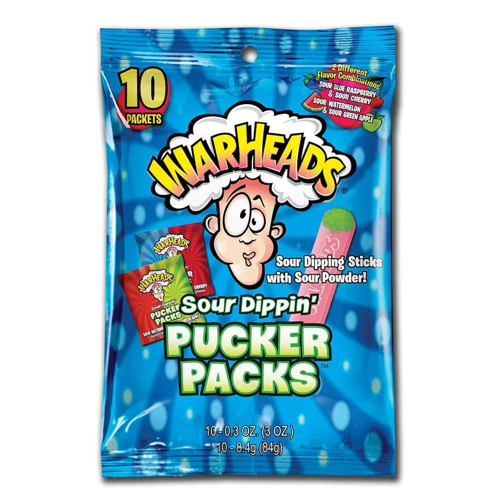 WarHeads Sour Dippin' Pucker Candy Packs: 120-Piece Box