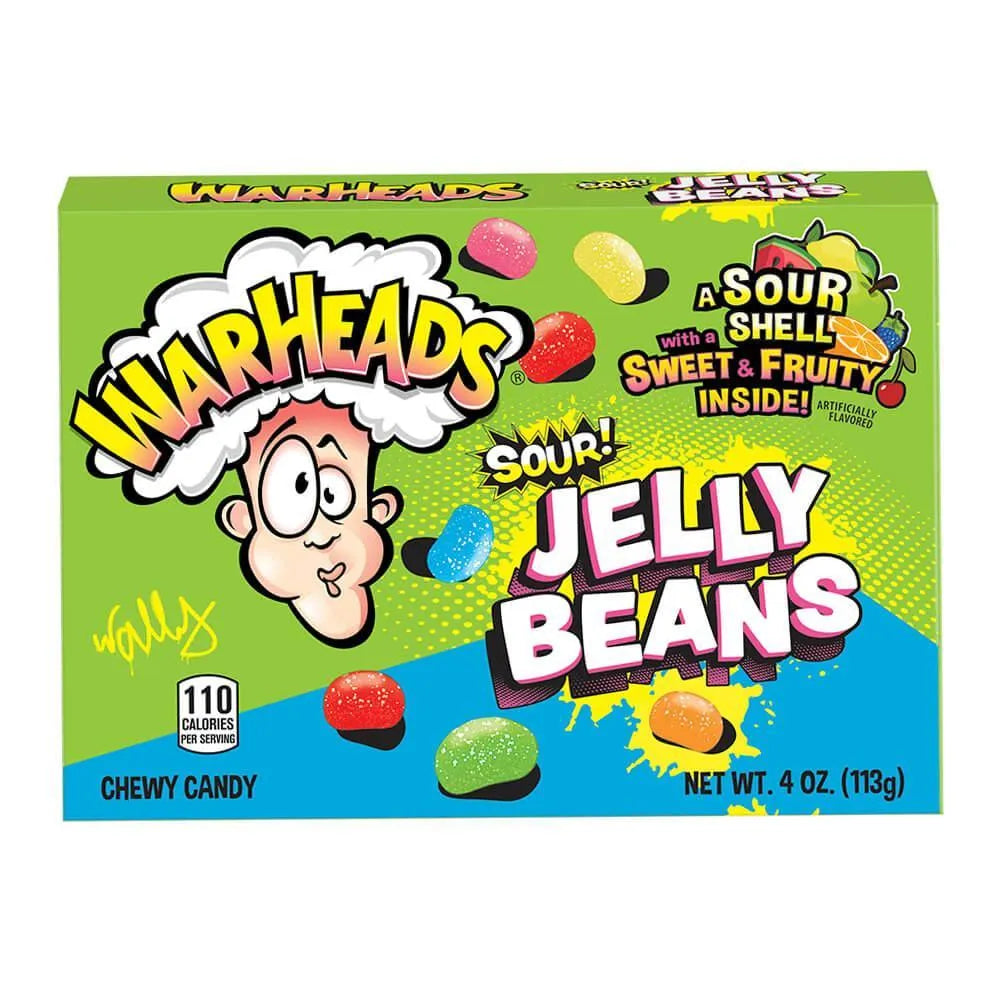 WarHeads Sour Jelly Beans Candy 4-Ounce Packs: 12-Piece Box