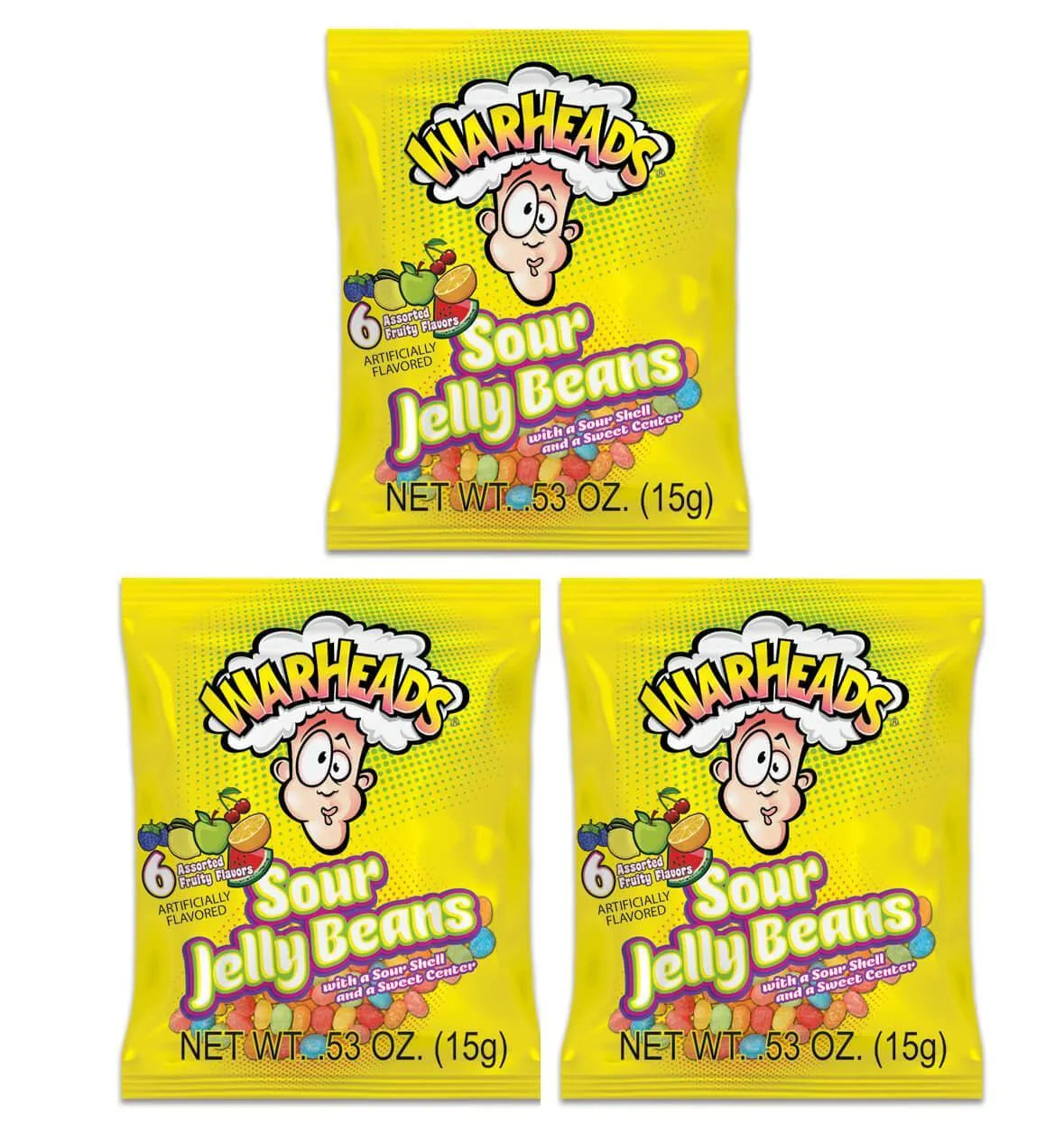 WarHeads Sour Jelly Beans Snack Packs: 5LB Bag