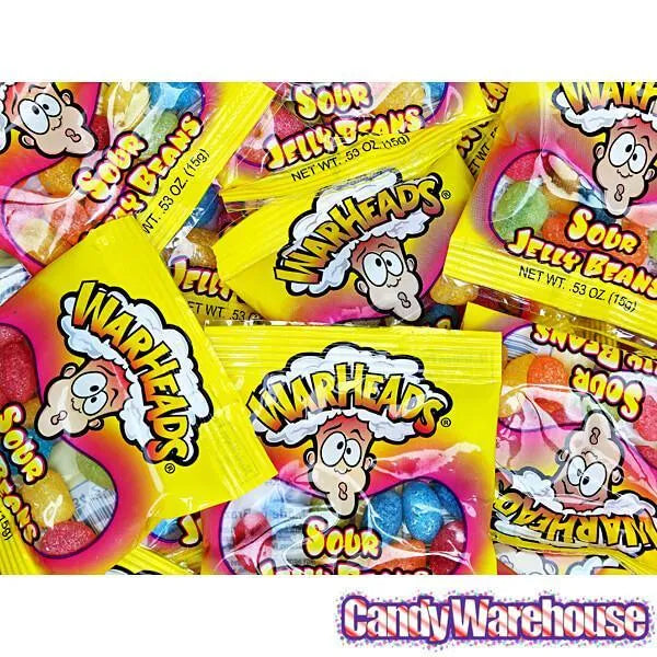 WarHeads Sour Jelly Beans Snack Packs: 5LB Bag