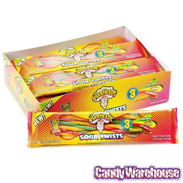 WarHeads Sour Twists Chewy Candy Packs: 15-Piece Box