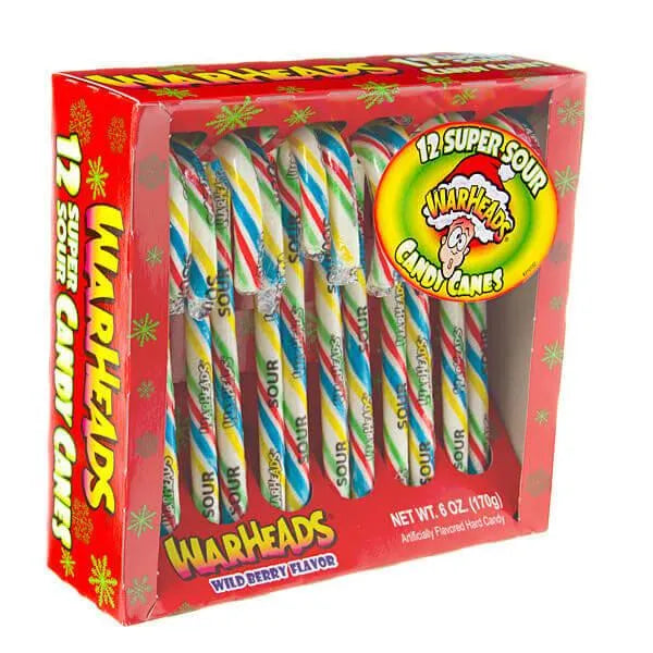 WarHeads Super Sour Candy Canes: 12-Piece Box