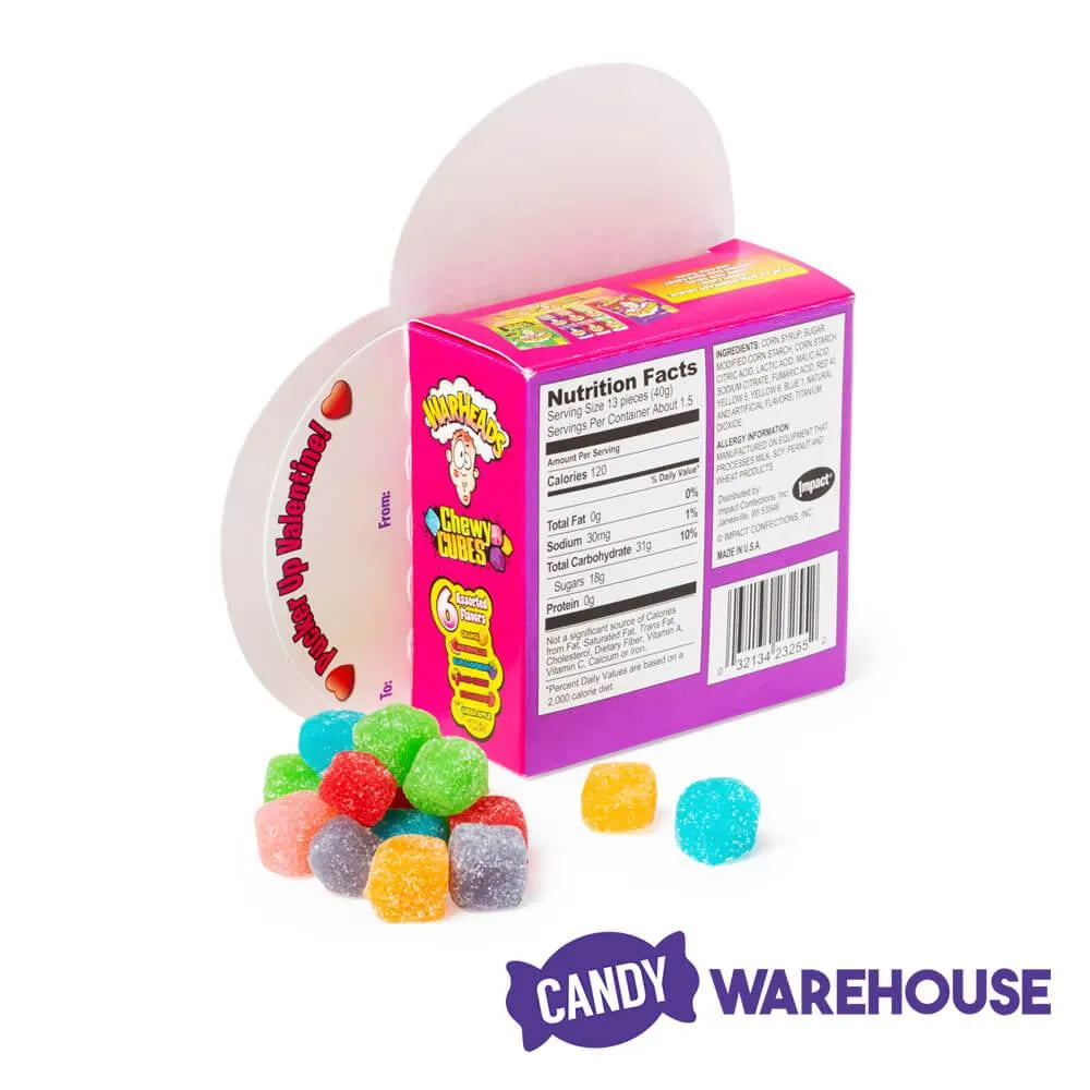 Warheads Valentines Day Chewy Cubes: 12-Piece Box