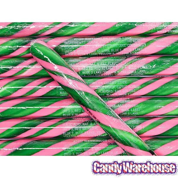 Watermelon Hard Candy Sticks: 100-Piece Box