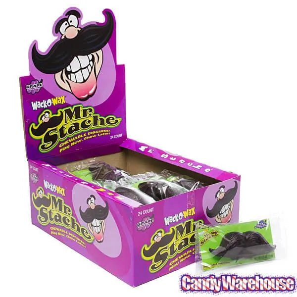 Wax Mustache Candy: 24-Piece Box